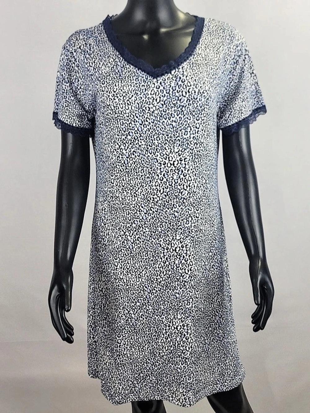 Mayfair Leopard Print Mini Dress Blue & White Size Medium Like New
